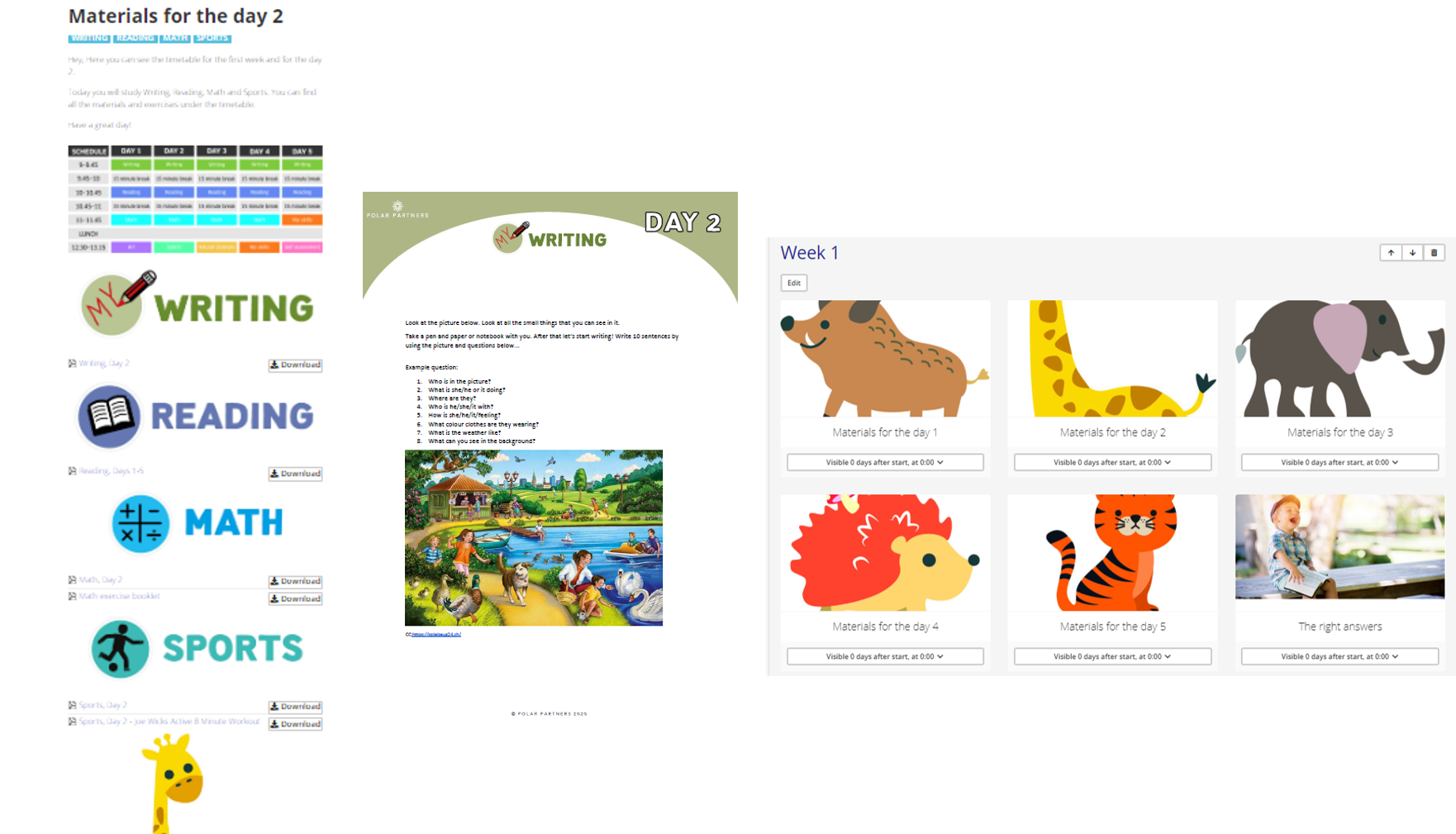 Homeschooling materials are visually inspiring in the online platform. homeschooling materials